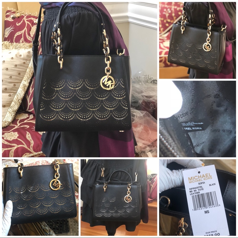NWT Michael Kors Sofia perforated handbag&wallet - Picture 2 of 8